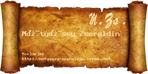 Mátyássy Zseraldin névjegykártya